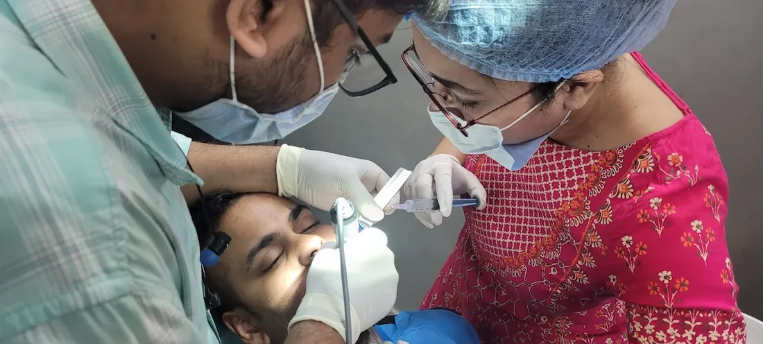 Dental treatment in progress at Bharti Dental And Health Care Centre, Patna